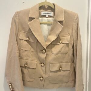 Veronica Beard Beige Blazer with Button Accents